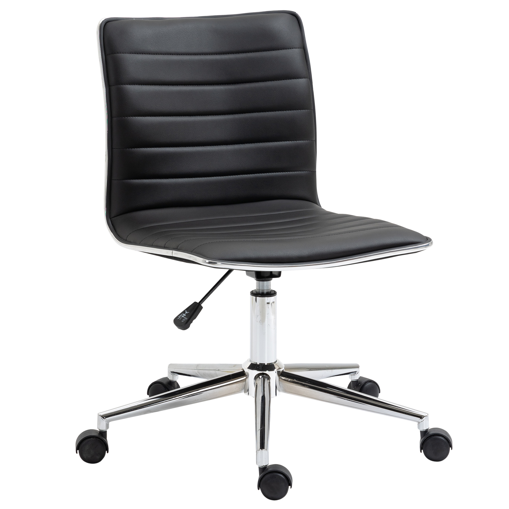 Silla de Oficina - giratoria, altura ajustable, piel sintética VINSETTO, Negro