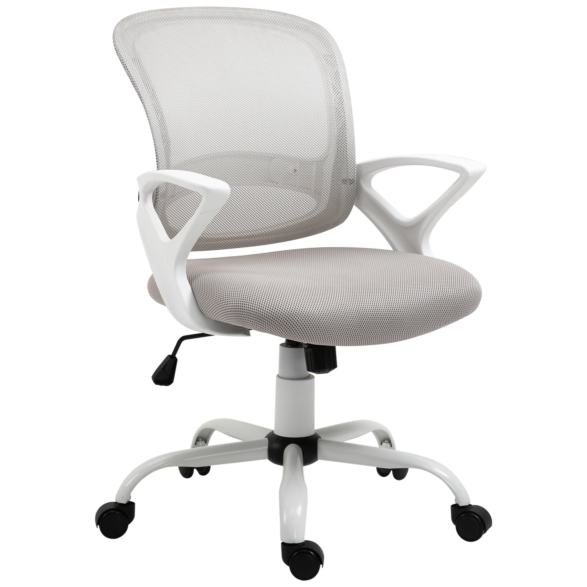 Silla de Oficina - ergonómica, basculante, altura ajustable, 360º, transpirable VINSETTO, Gris