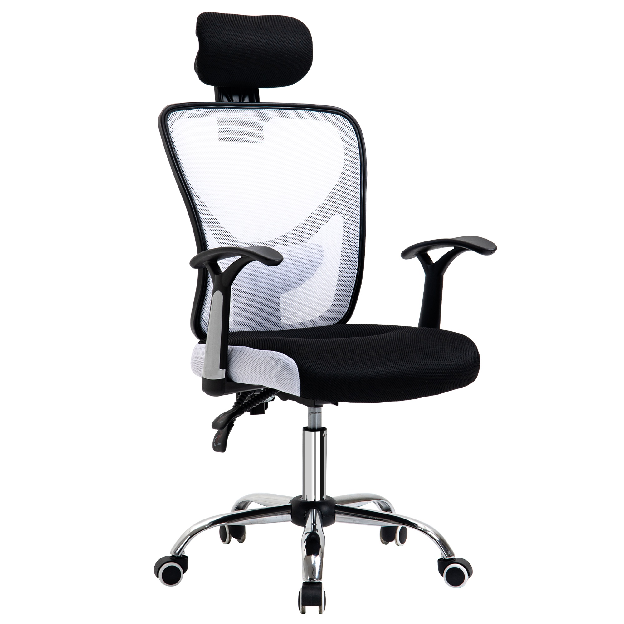 Vinsetto Silla De oficina escritorio giratoria con altura ajustable relina ejecutiva 921522wt brazos espuma y nylon