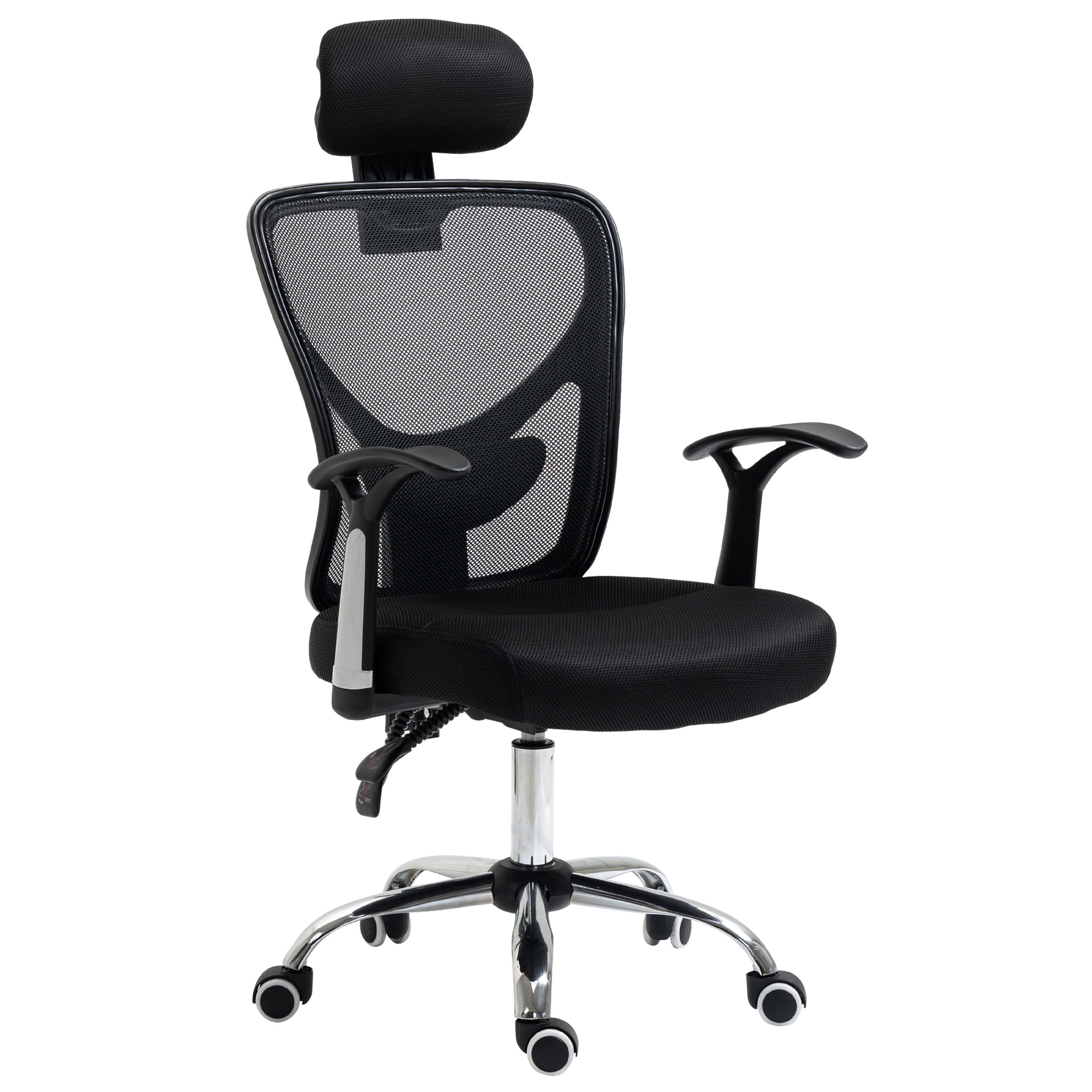 Silla de Oficina - ergonómica, altura ajustable, soporte lumbar VINSETTO, Negro