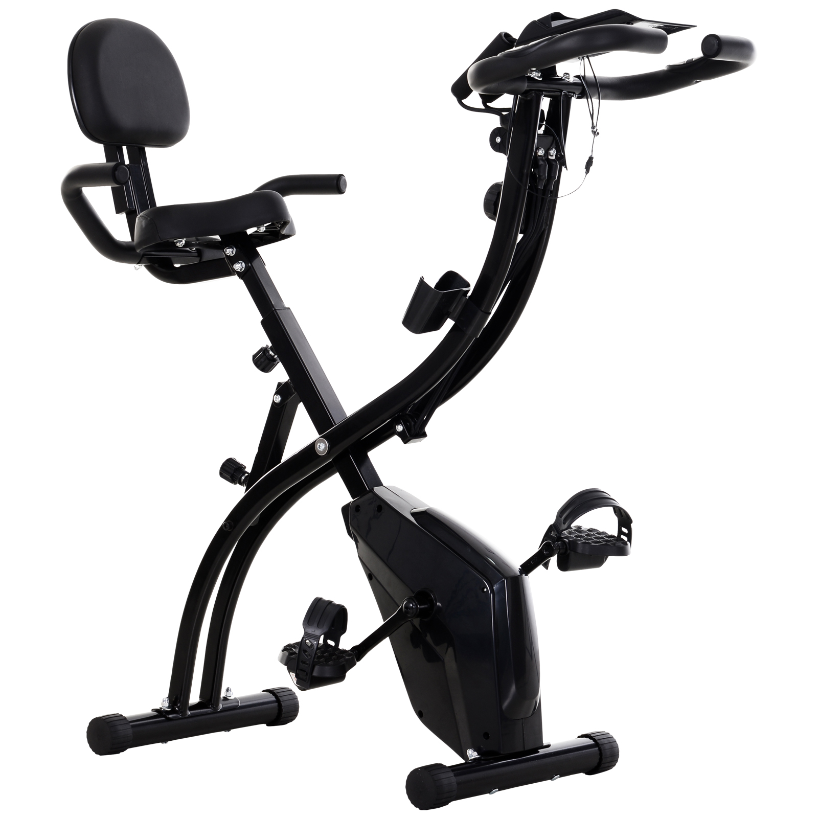 Homcom Bicicleta Plegable con altura y ajustables pantalla lcd asiento respaldo 52x107x110 cm 51 97 115 52x107x110cm