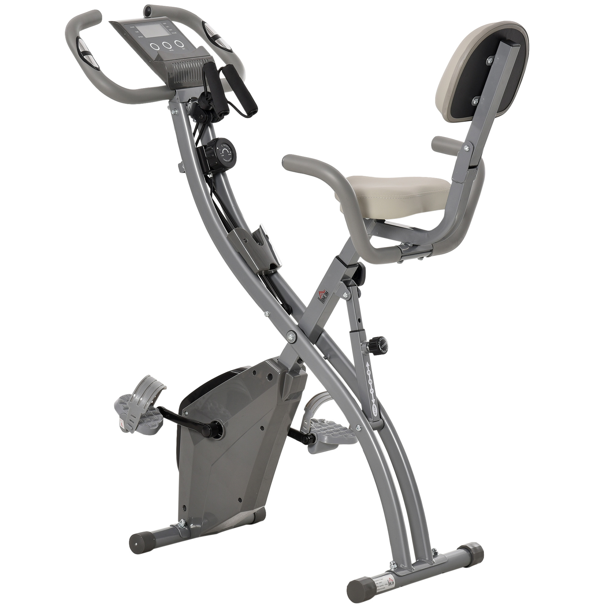 Homcom Bicicleta Plegable con altura y ajustables pantalla lcd asiento respaldo