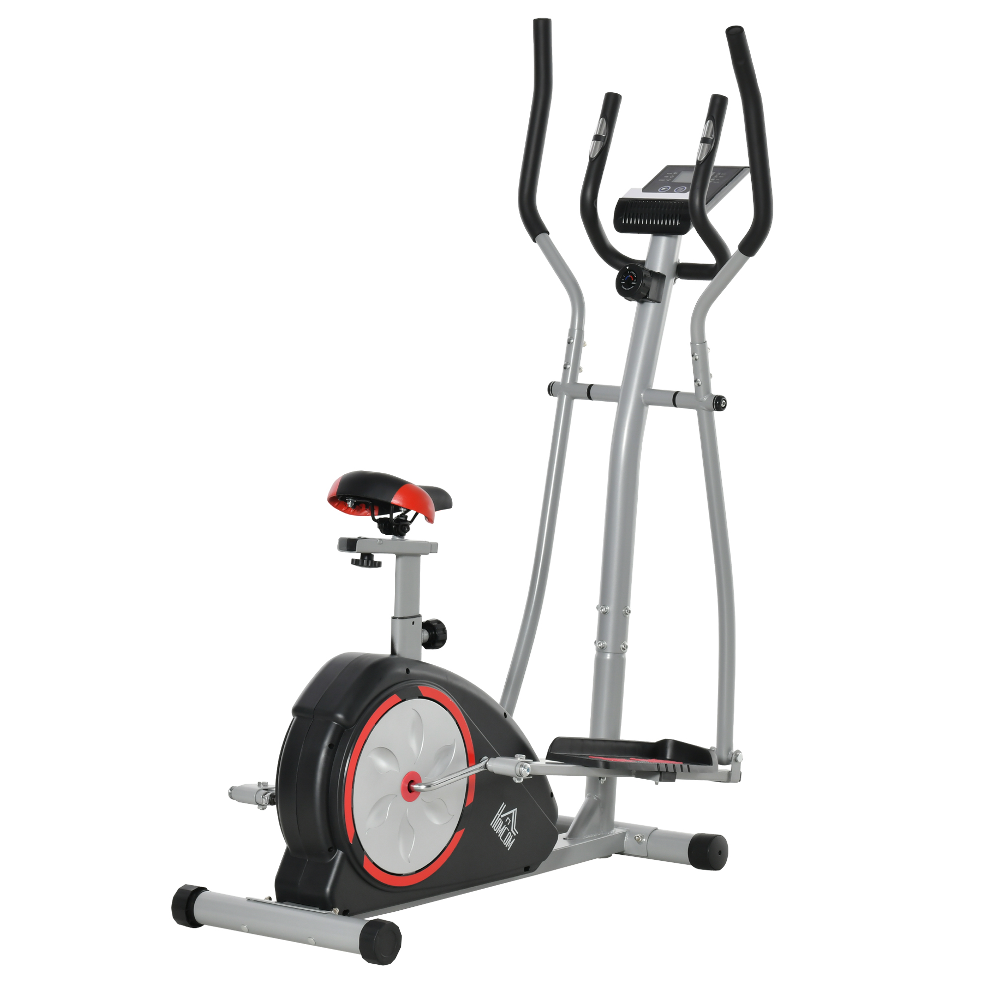 Homcom Bicicleta De fitness con volante inercia 6kg ajustable regulable pantalla lcd 130x68x162 cm negro y