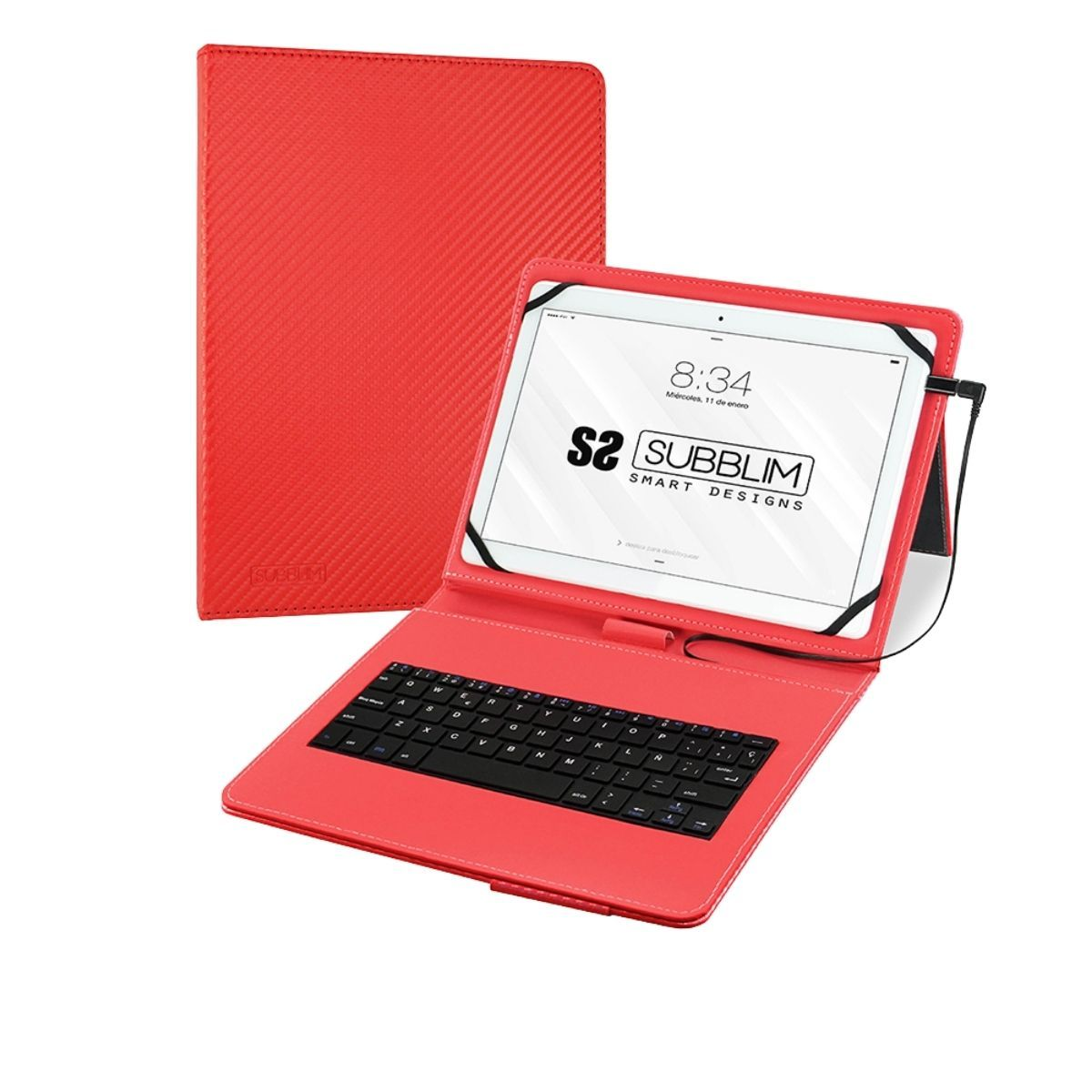 Subblim Subkt1usb002 Funda con teclado para multicolor talla universal 10.1 pro rojo tablets de 101 11 micro 10.125.65cm