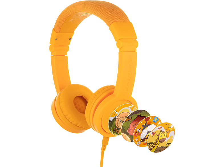 BUDDYPHONES Explore+, On-ear Kinder Kopfhörer Gelb | HiFi-Kopfhörer