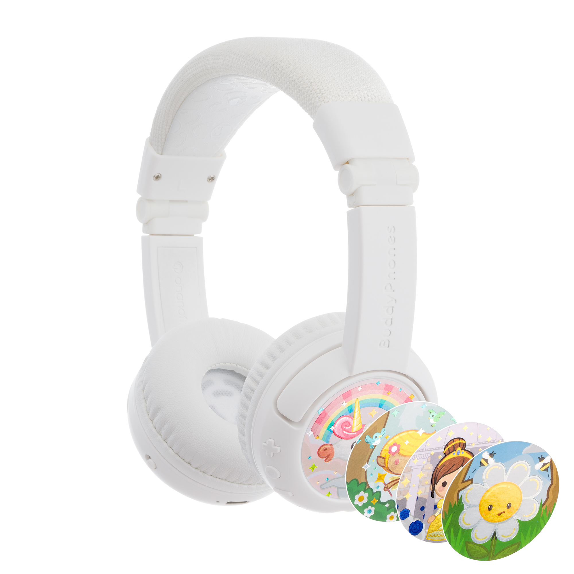 BUDDYPHONES Play+, On-ear Kinder Bluetooth Weiß Kopfhörer