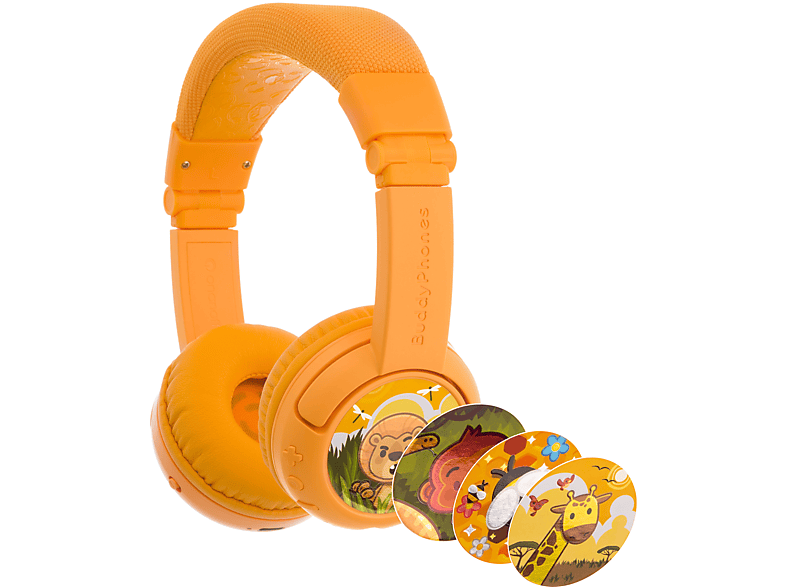 BUDDYPHONES Play+, On-ear Kinder Kopfhörer Bluetooth Gelb