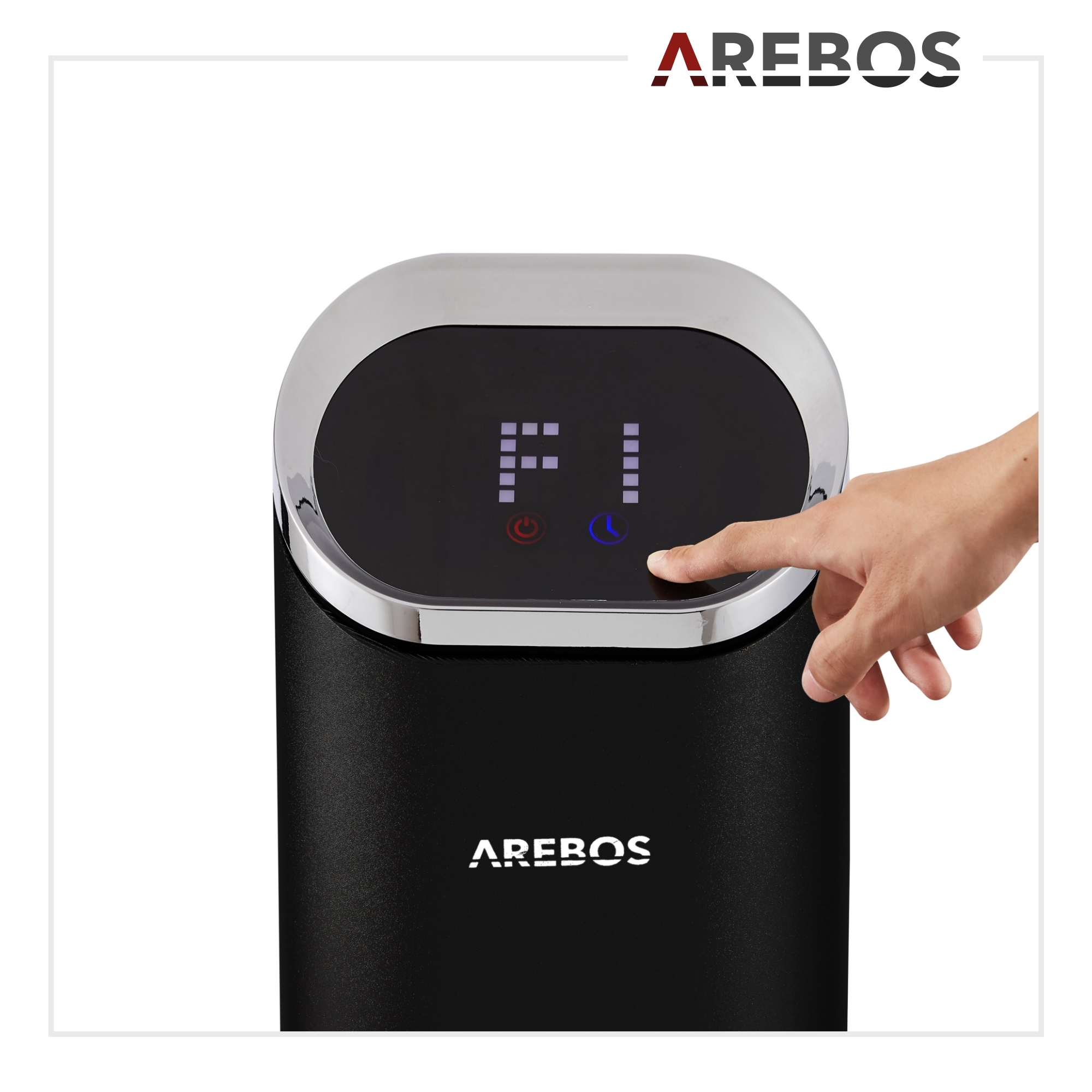 AREBOS | 2 Heizstufen Timer| mit Fernbedienung Premium, | 24 Std. schwarz Terrassen-Heizstrahler