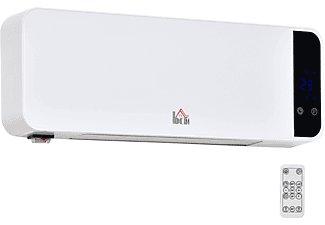 Calefactor - HOMCOM pantalla LED, temporizador, mando a distancia, Blanco