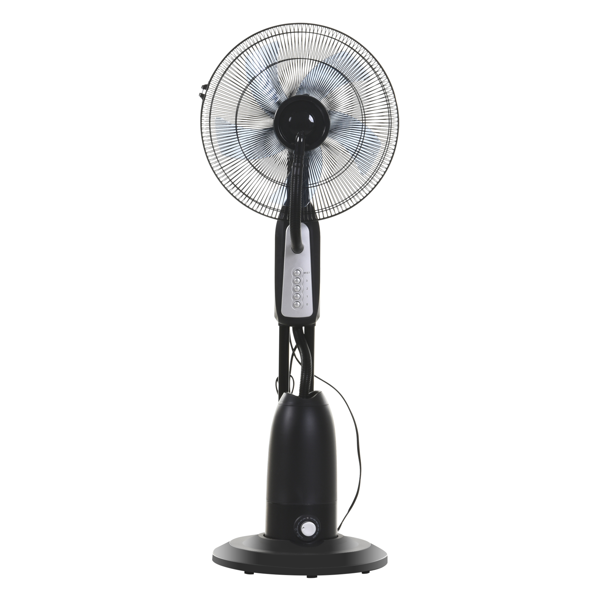 Ventilador de pie - silencioso, 3 velocidades, 5 aspas, 2.8l HOMCOM, Negro