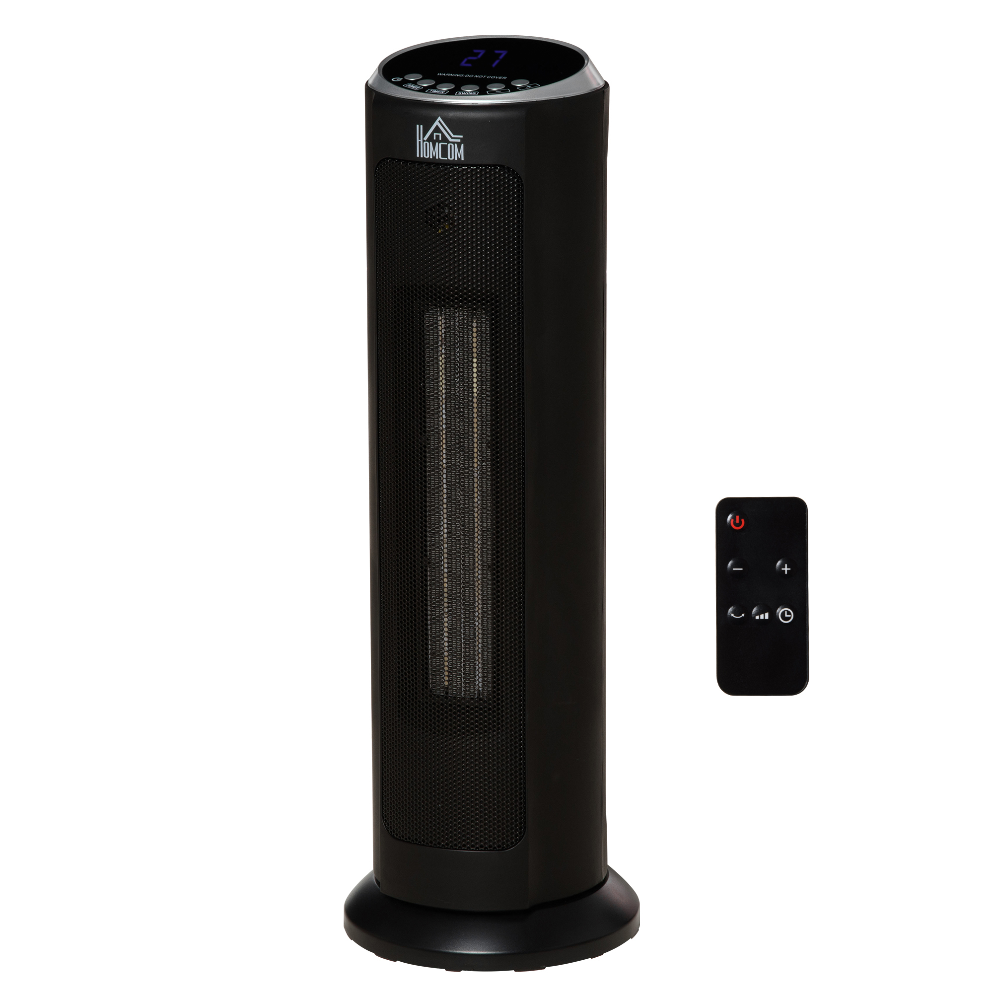 Homcom Calefactor De torre 2000w 10002000w con mando a distancia ø19x567 cm radiador pantalla led temporizador 3 modos negro 12h termostato y 25 820255v90 2000