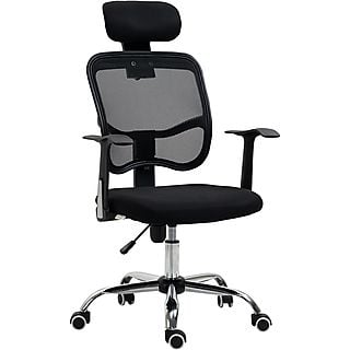 Silla de Oficina  - ergonómica, altura ajustable, inclinación, soporte lumbar VINSETTO, Negro