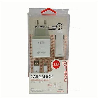 Cargador  - Cargador mobile+ iPhone MB-1001 MOBILE+, Blanco