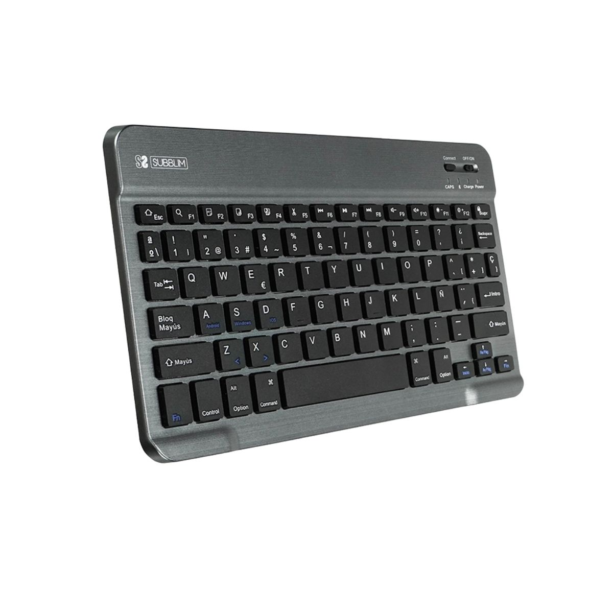 Teclado Bluetooth - Smart SUBBLIM, Gris, Negro