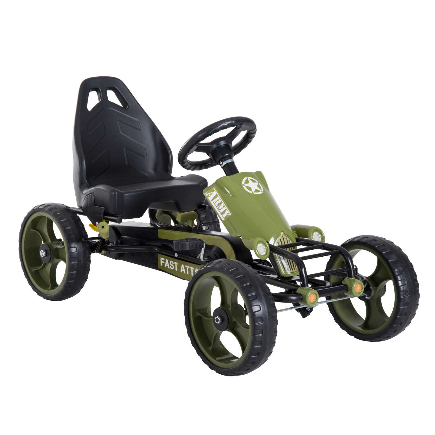 Coche Eléctrico Infantil - HOMCOM +3 años, pedales, asiento ajustable, carga 35kg