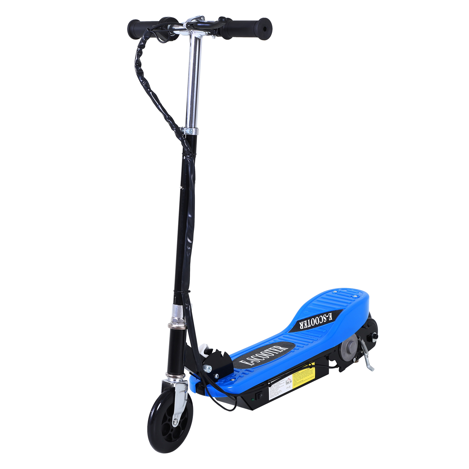 Homcom Patinete Plegable niño tipo scooter con +7 años 10kmh manillar ajustable frenos carga 50kg 120 w 5000 azul para 78x37x99cm 81.5x37x96cm 7