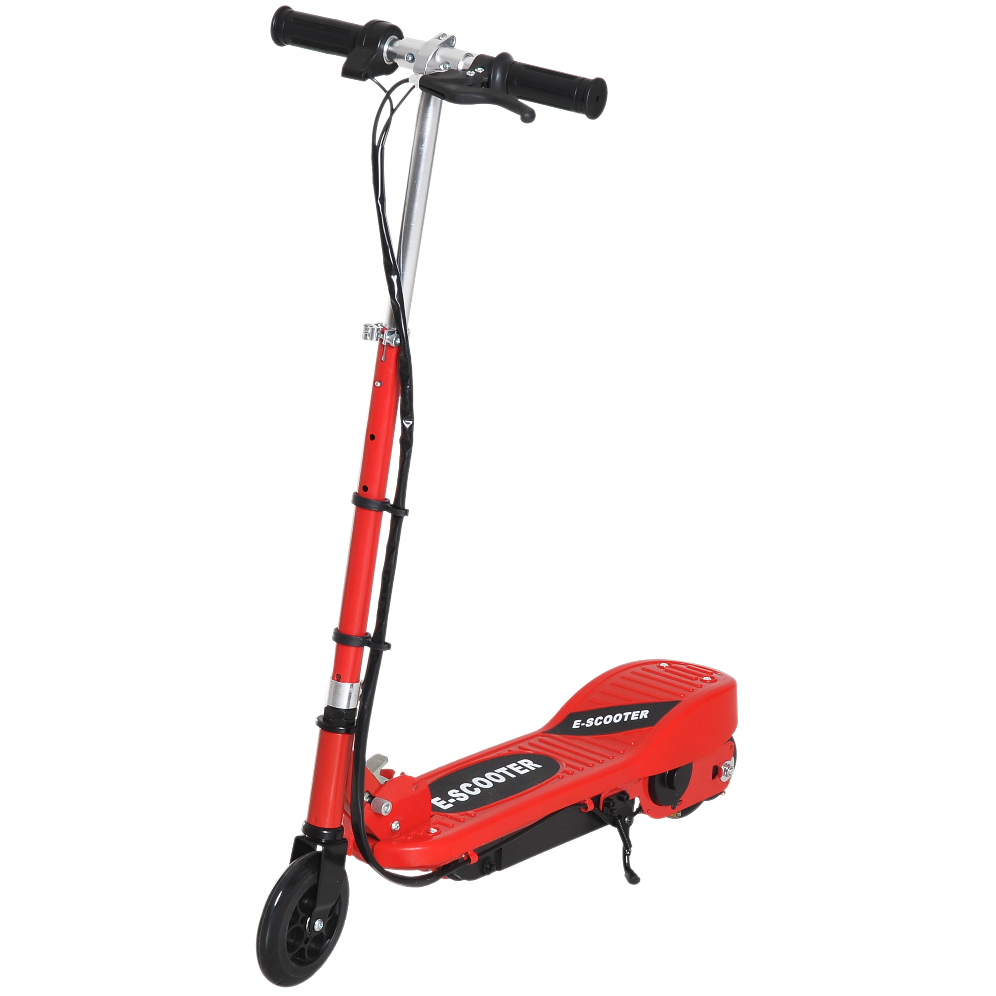 Homcom Escooter Patinete plegable 120w rojo niño 714 años manillar ajustable 12kmh batería recargable 12v carga 50kg para 74x36x91