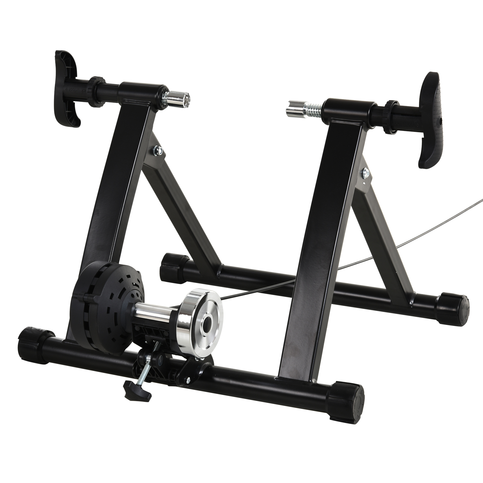 Rodillo De Entrenamiento homcom negro 68x62.5x49cm bicicleta con 8 niveles ejercicio plegable 120kg