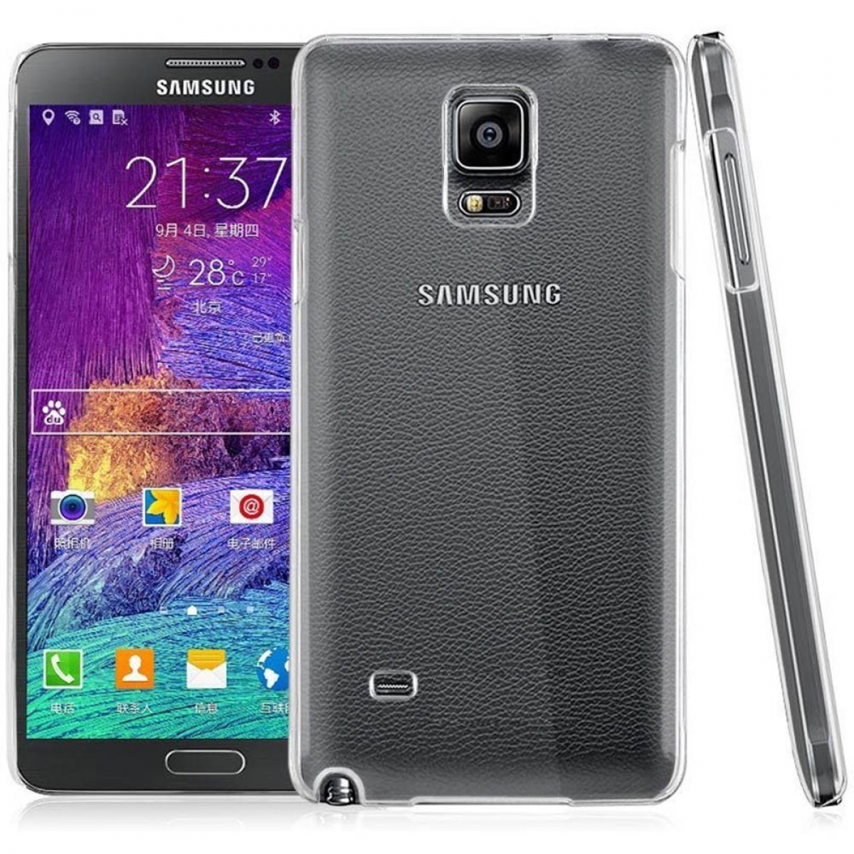 4, Samsung, Transparent Note Galaxy Backcover, CASEONLINE Klare,