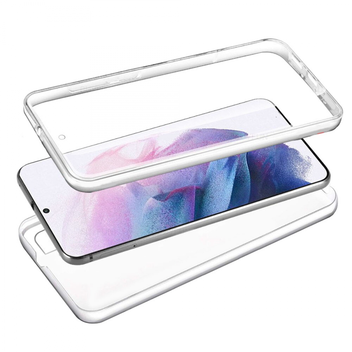 Galaxy TPU+PC, FE, CASEONLINE S21 Samsung, 360° Backcover, Transparent