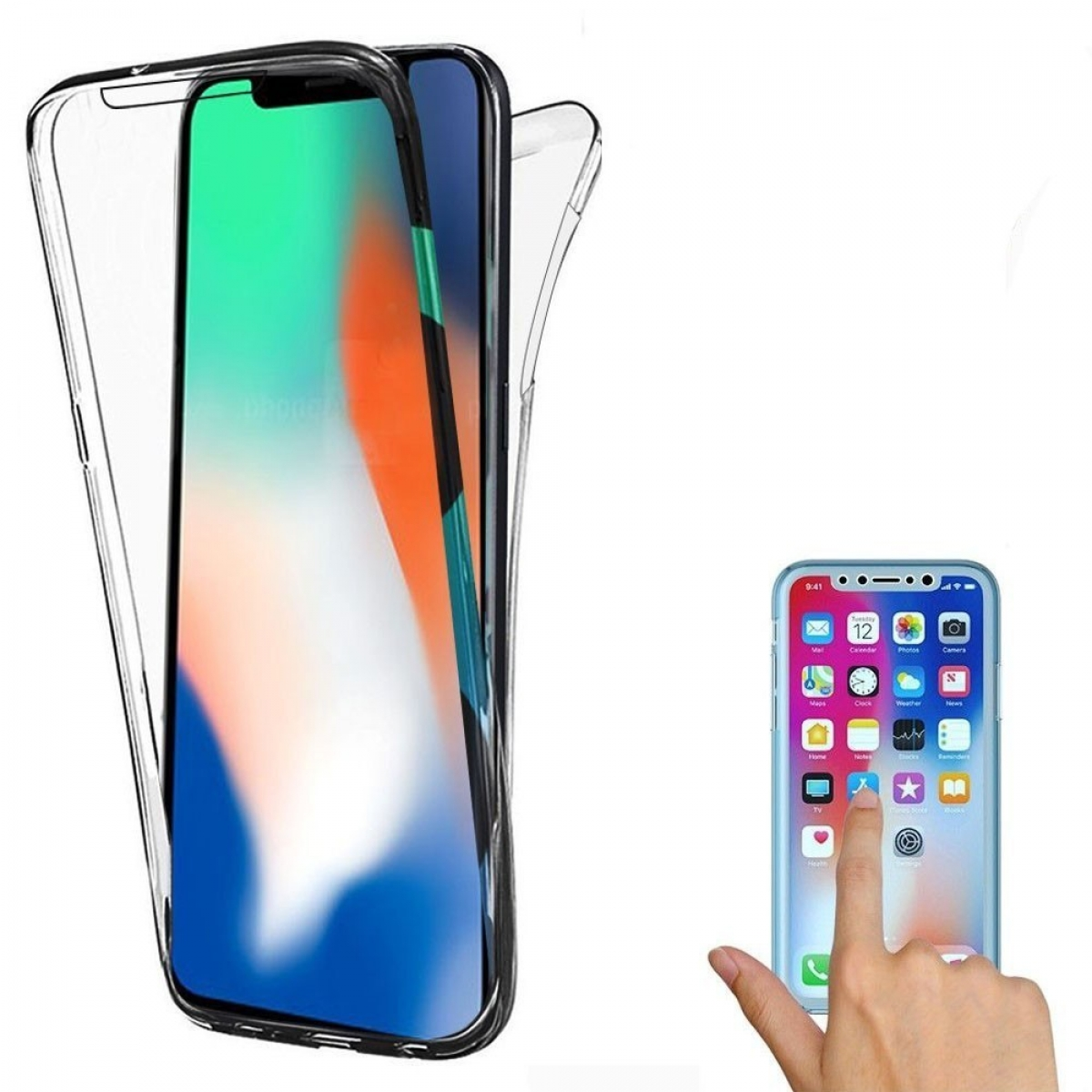 360°, Transparent Apple, Backcover, iPhone XR, CASEONLINE