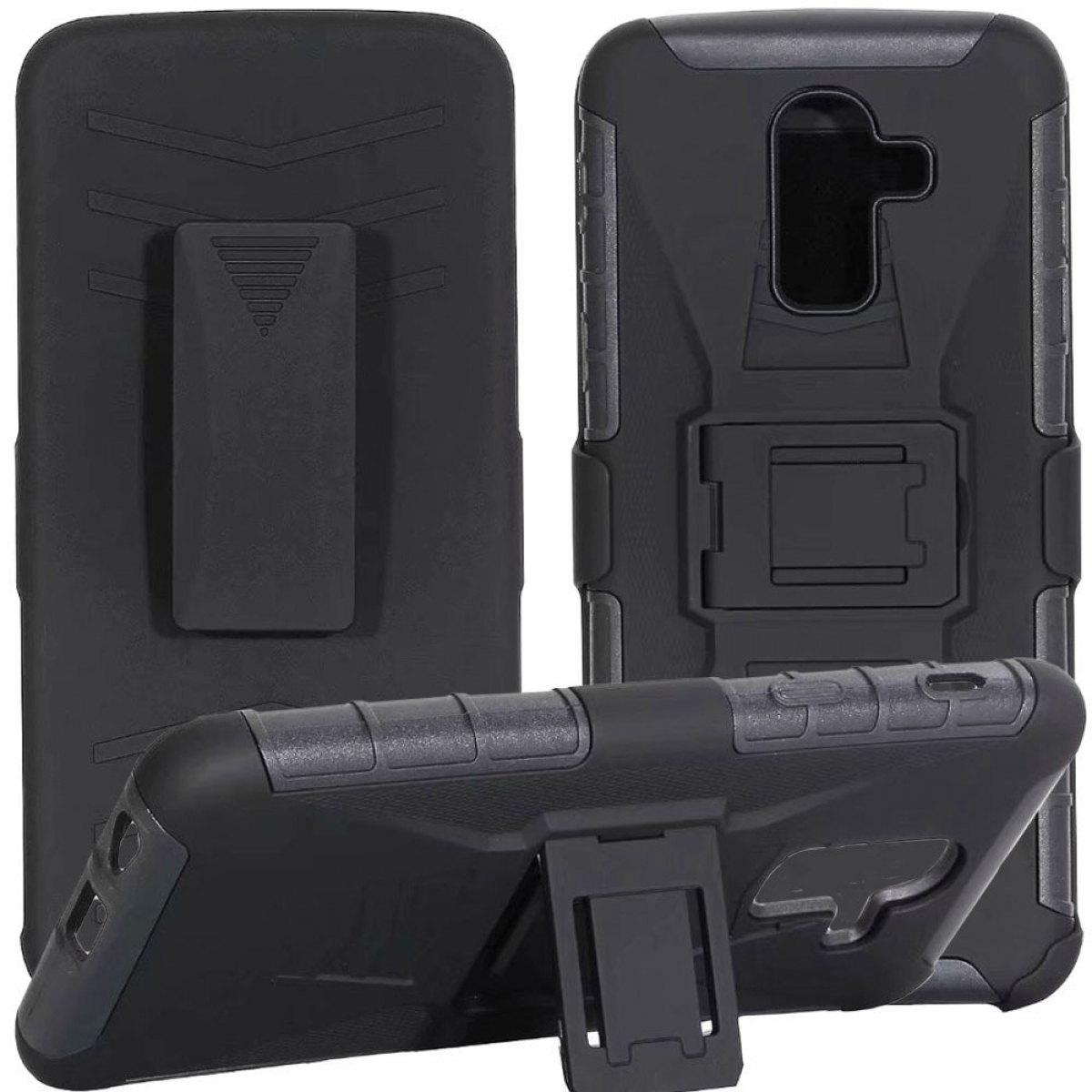 CASEONLINE Halfter 2i1, Backcover, Samsung, Galaxy Schwarz J6 (2018)