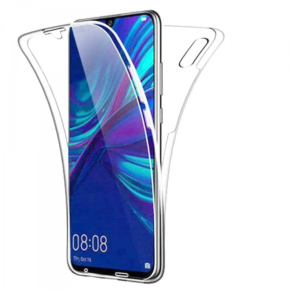 360°, Backcover, Y6 2019, Transparent Huawei, CASEONLINE