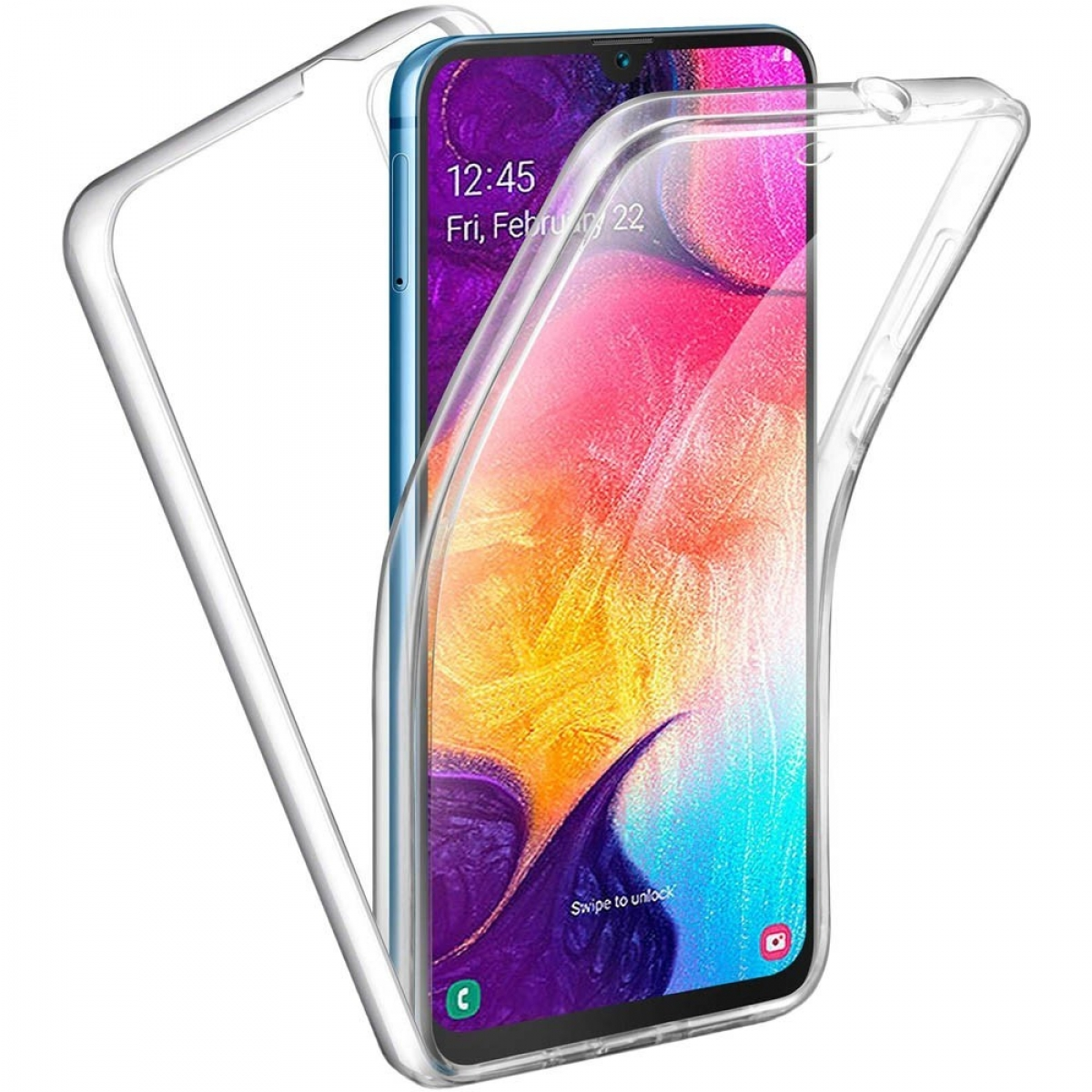 CASEONLINE Transparent Samsung, Backcover, 360°, Galaxy A70,