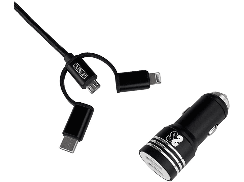 de Coche (2.4) + Cable 3en1 - SUBBLIM, Negro | MediaMarkt