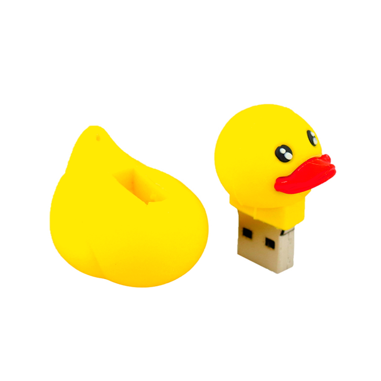 Gelber Gummi-Enten-USB-Stick.