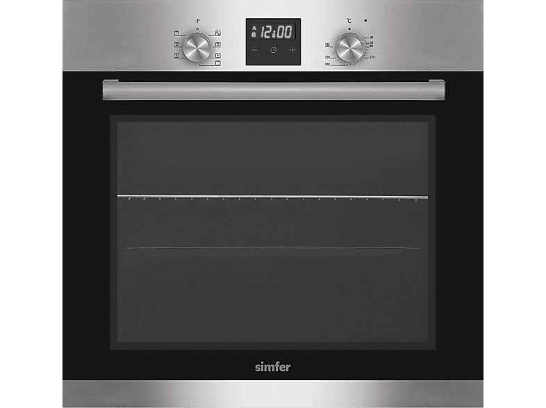 SIMFER SMF-BO 6029 Einbau-Backofen, 60 cm, 7 Funktionen, 2-fach Verglasung, Digitaler Timer Backofen (Einbaugerät, A, 60 l, 595 mm breit)