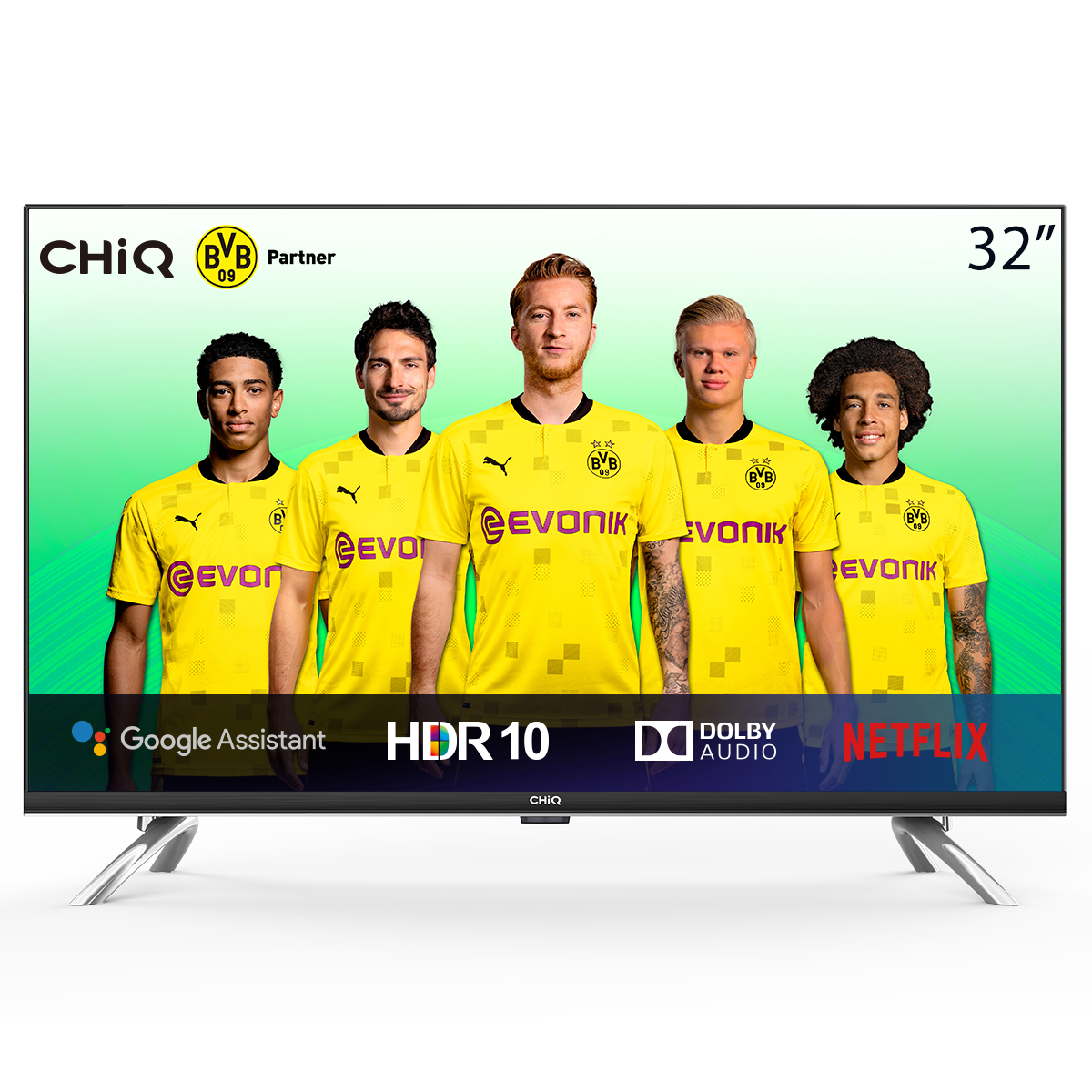 Chiq L32h7a 32 led ready televisor smart tv android 9.0 wifi bluetooth google play store assistant netflix prime video hdmi usb negro 81 cm