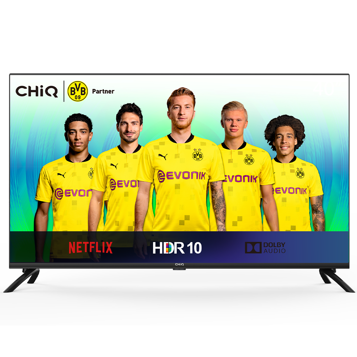 Chiq Televisor Smart tv led 40 resolución fhd hdr 10hlg wifi bluetooth solo auriculares altavoces prime youtube hdmi usb l40h7n fullhd negro netflixprime videoyoutube quad