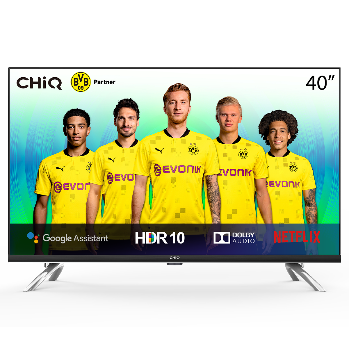 Chiq Televisor Smart tv led 40 resolución fhd hdr 10hlg android 9.0 wifi bluetooth netflix prime video youtube hdmi usb l40h7a fullhd quad core bt