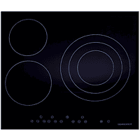 Placa vitrocerámica  - SCCH603TSE, 6200W SCHNEIDER, Vitrocerámica, 3 zonas, Negro