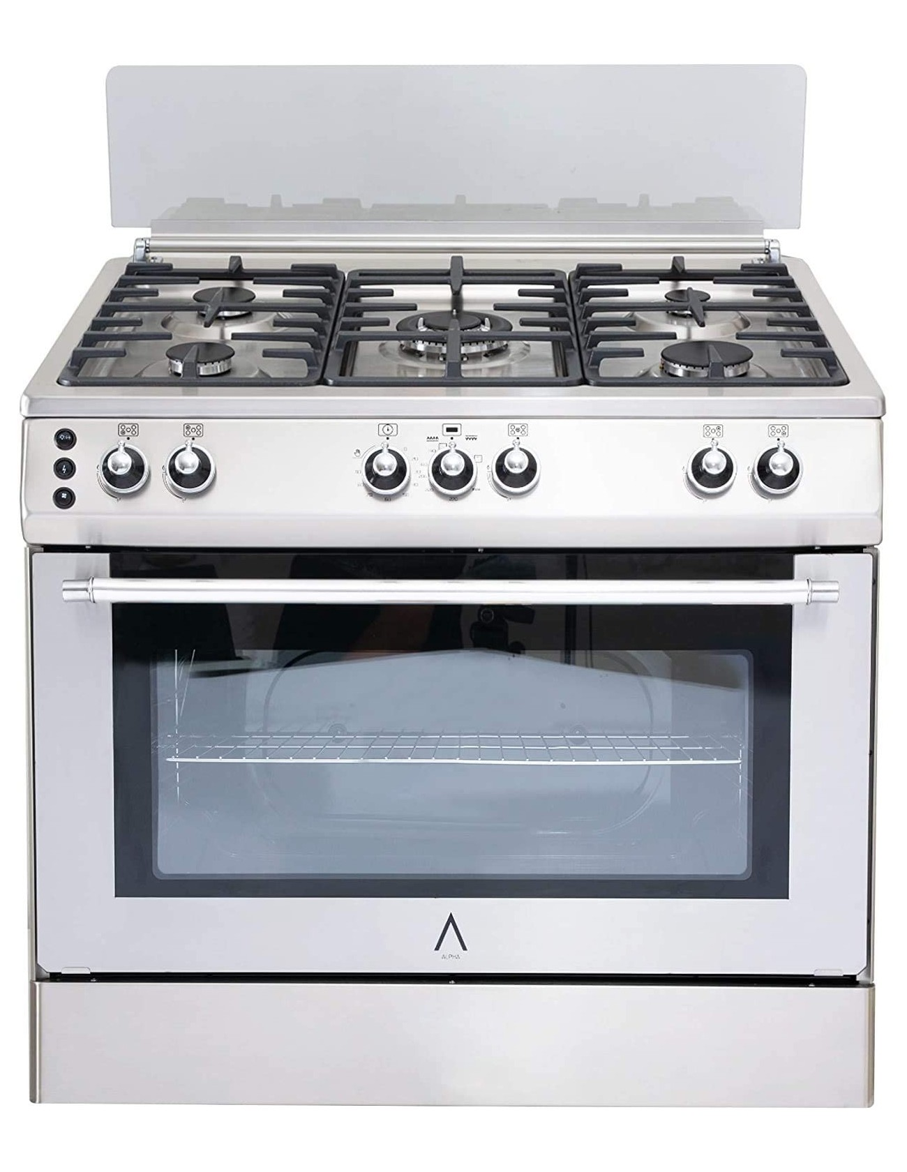 Alpha Cocina De gas vulcano lux90 encendido corte seguro y temporizador horno. alta gama acero inoxidable 101 esmalte limpiar 90 cm vlux60