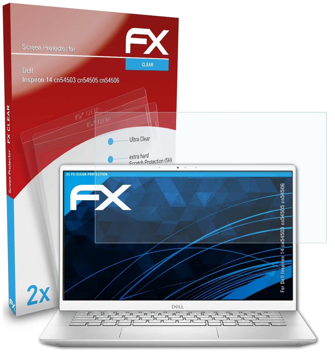 ATFOLIX 2x FX-Clear 14 cn54506)) cn54505 Inspiron Displayschutz(für Dell (cn54503