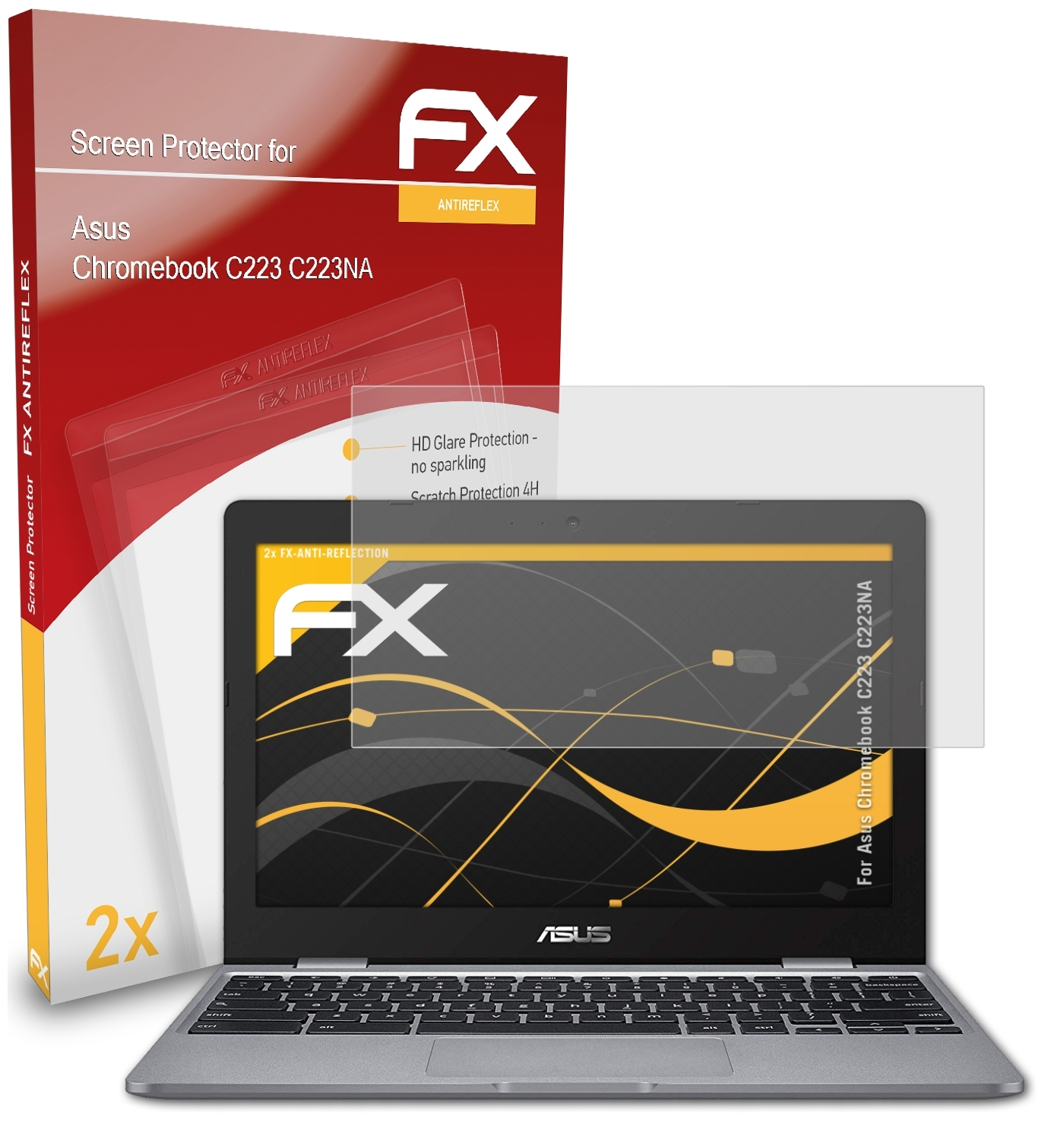 ATFOLIX 2x FX-Antireflex Displayschutz(für Asus (C223NA)) C223 Chromebook