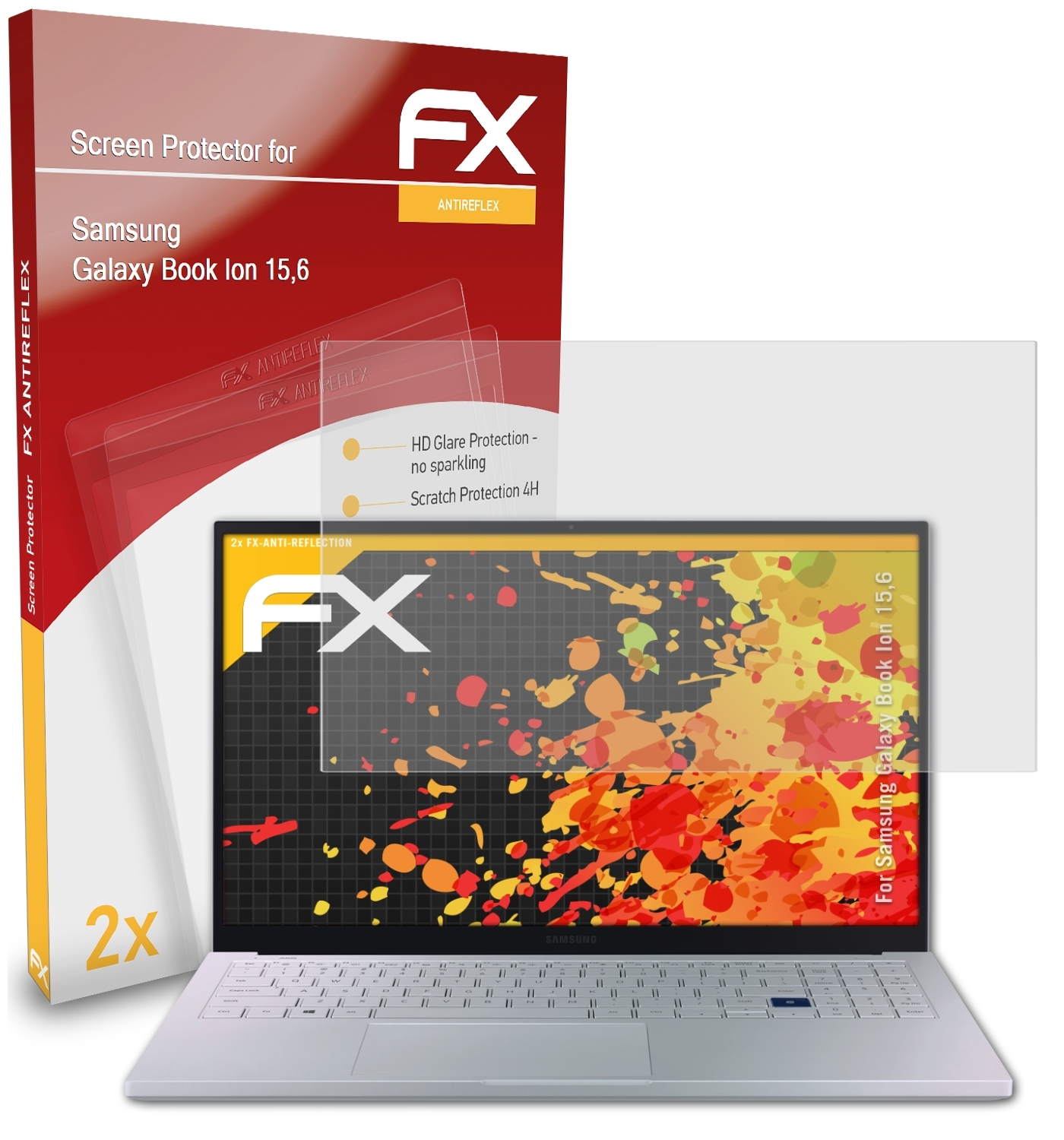 ATFOLIX 2x FX-Antireflex Galaxy Ion Displayschutz(für Samsung (15,6)) Book