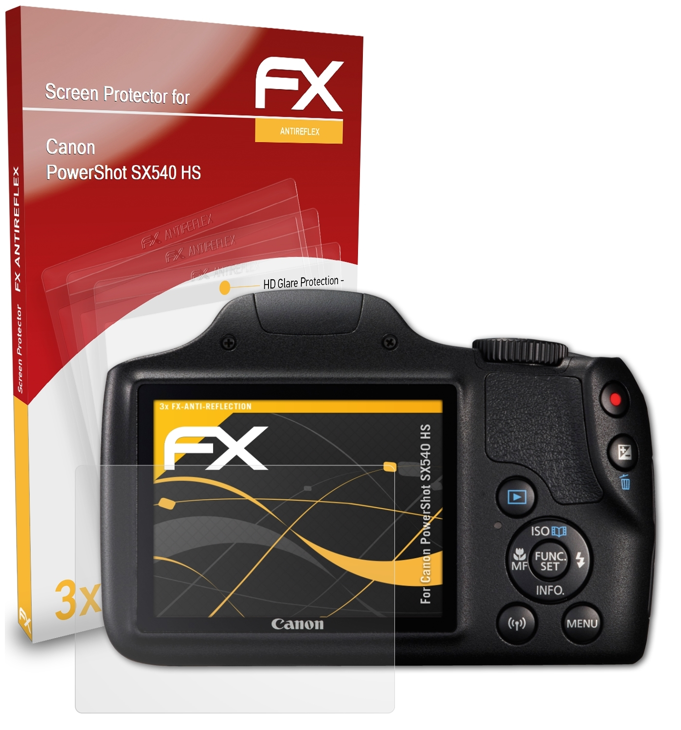3x Canon ATFOLIX PowerShot HS) Displayschutz(für FX-Antireflex SX540
