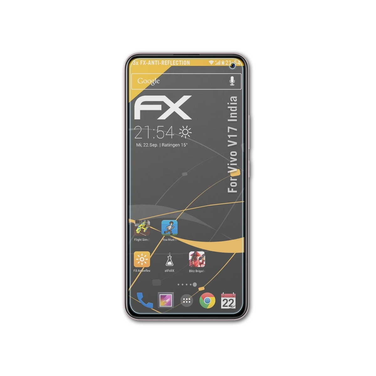 V17 3x Displayschutz(für (India)) ATFOLIX FX-Antireflex Vivo