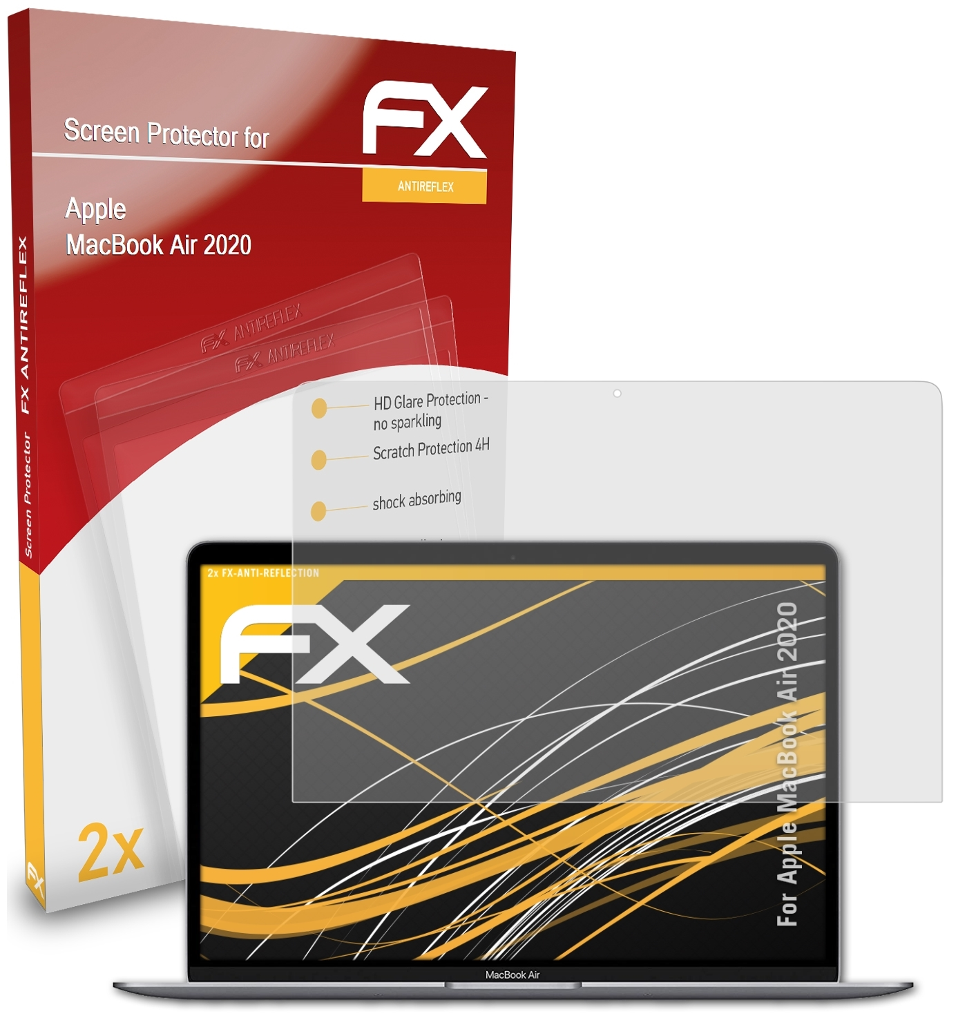 Displayschutz(für (2020)) FX-Antireflex 2x Apple ATFOLIX MacBook Air