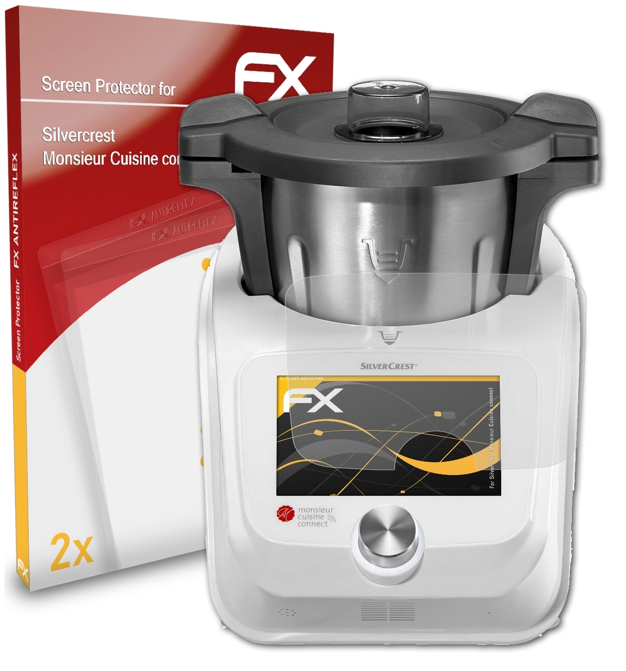 ATFOLIX 2x FX-Antireflex Displayschutz(für connect) Monsieur Cuisine Silvercrest