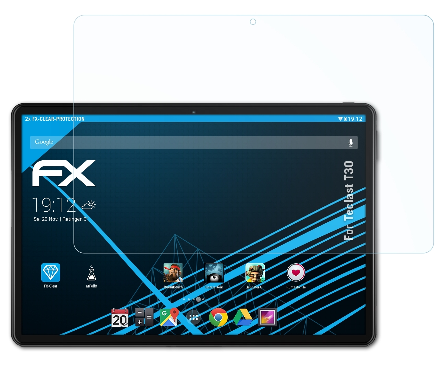 ATFOLIX 2x FX-Clear Displayschutz(für Teclast T30)