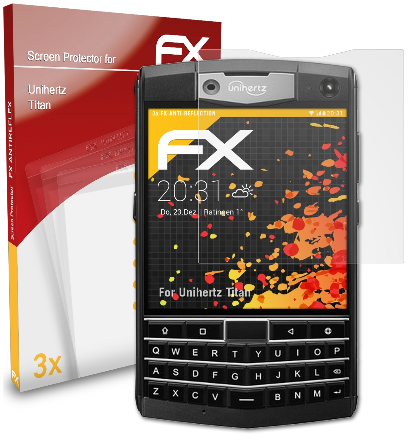 ATFOLIX 3x FX-Antireflex Displayschutz(für Unihertz Titan)