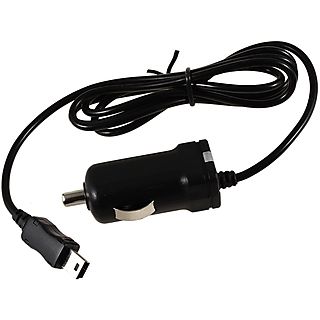 Cargador - POWERY Powery Cable toma Coche de carga con Antena TMC integr. 12-24V para Navigon 7310 con Mini-USB, Navigon 7310, Negro