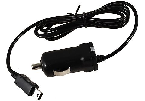 Cargador  - Powery Cable de carga toma coche con Antena TMC 12-24V para Becker Traffic Assist Z116 con Mini-USB POWERY, Negro