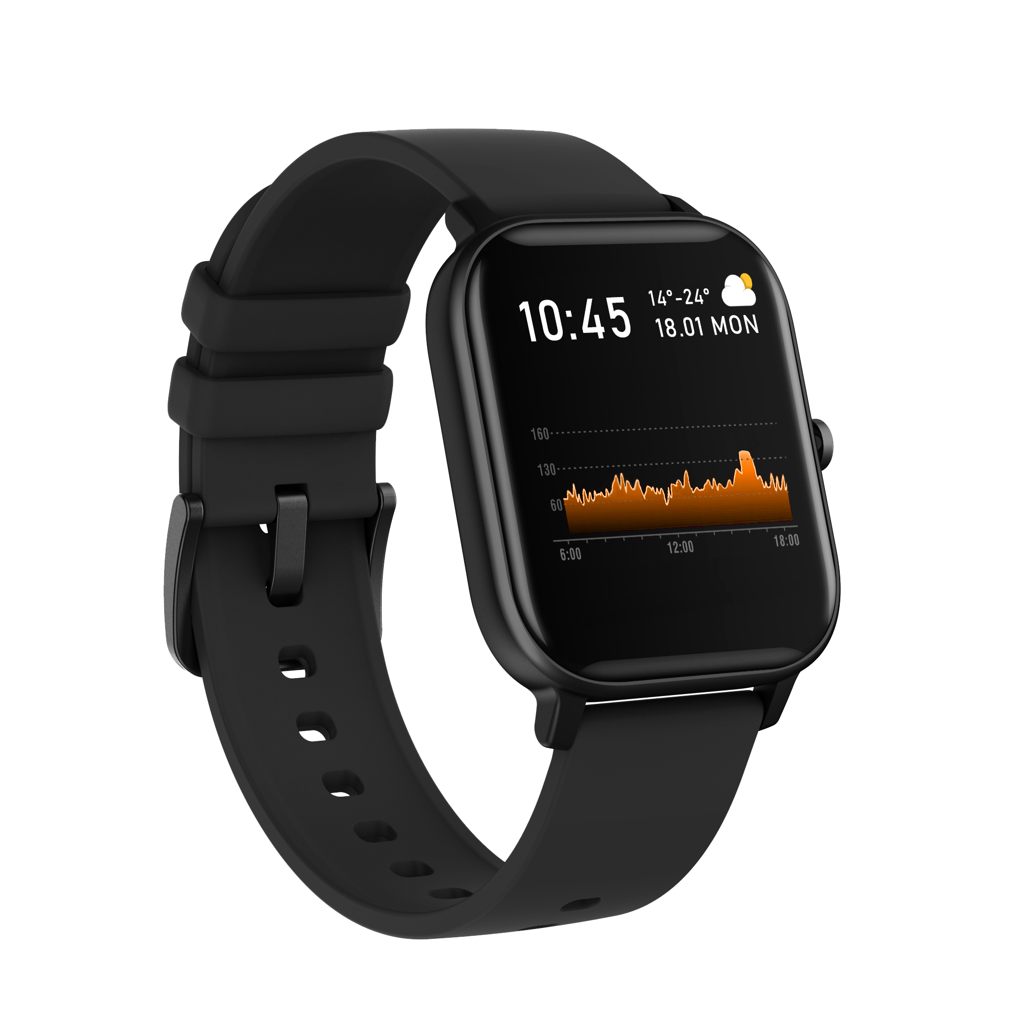 LEVOWATCH Silikon, Schwarz L10 Smartwatch
