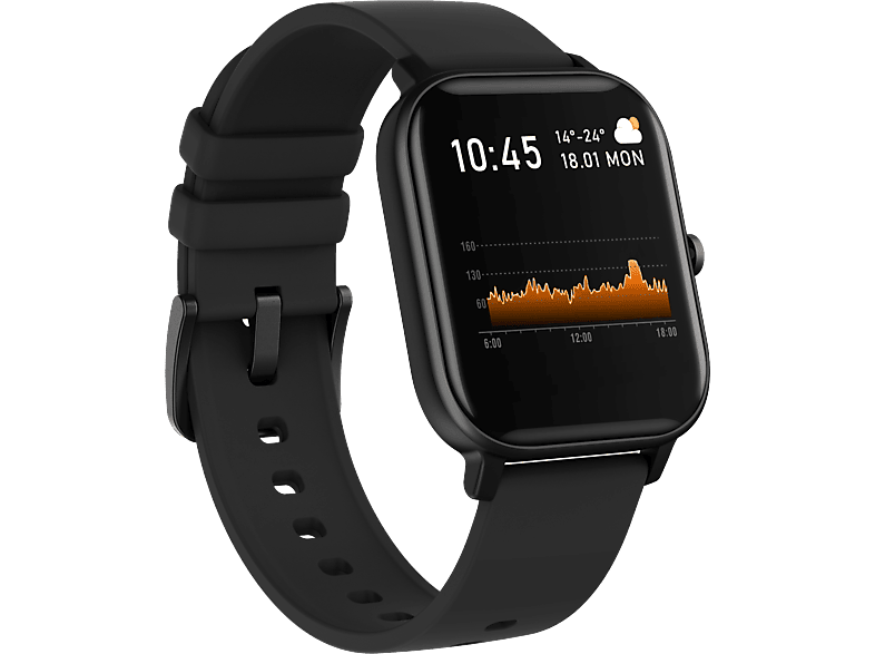 LEVOWATCH Silikon, Schwarz L10 Smartwatch