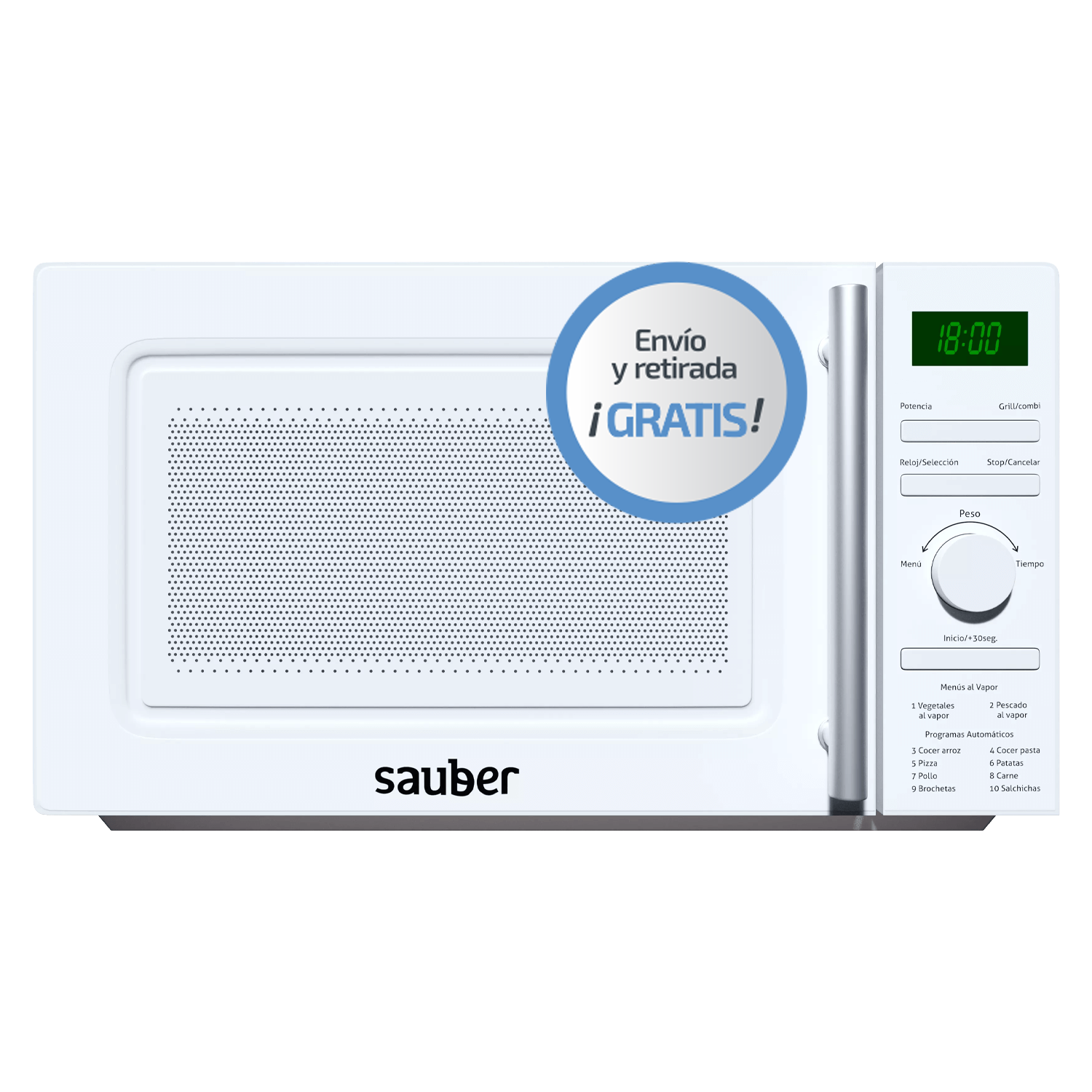 Microondas - SAUBER SERIE 3-21WG, 700 W, 6, Blanco